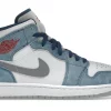 Jordan 1 Mid French Blue Fire Red