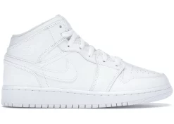 Nike Jordan 1 Mid Triple White (GS)