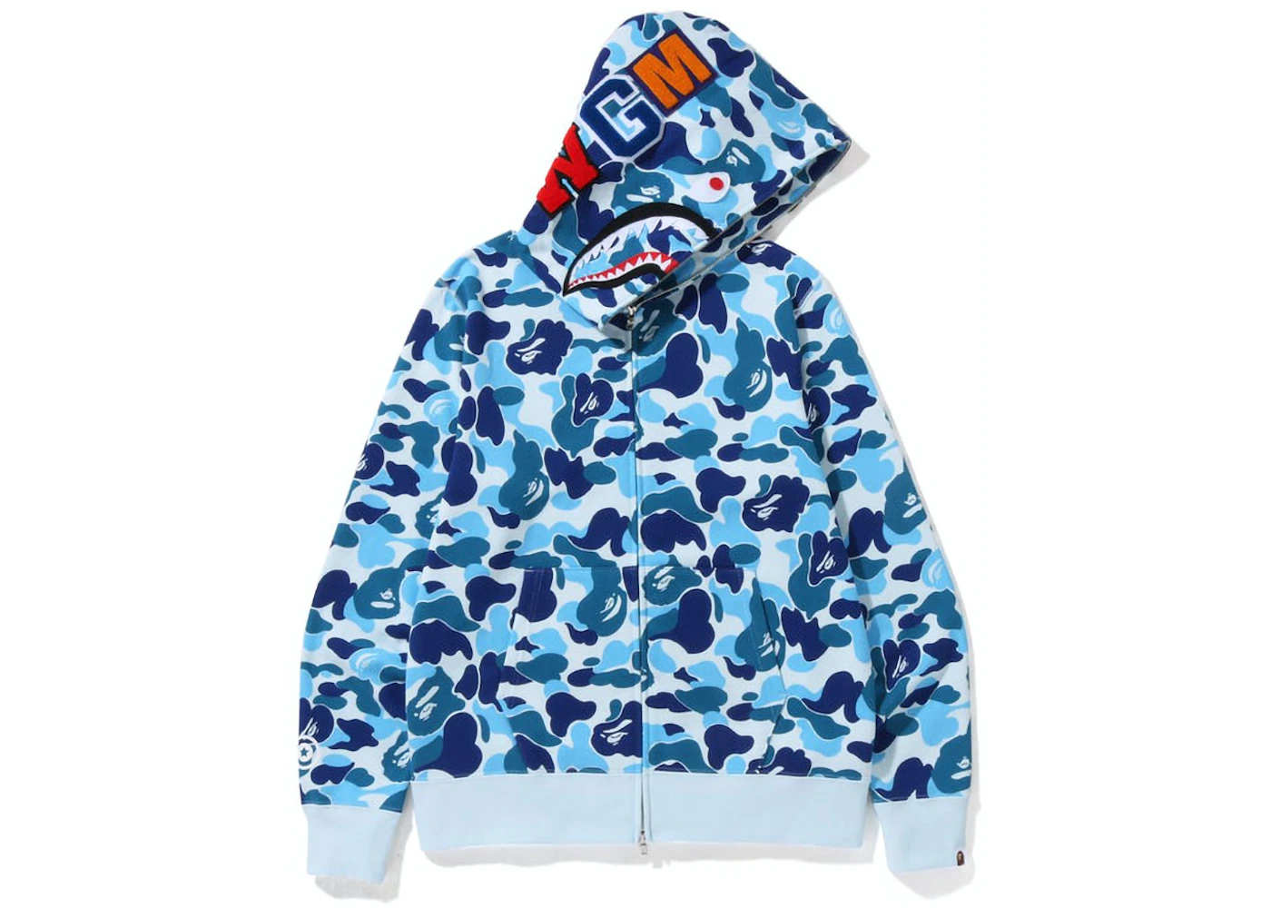 BAPE Big ABC Camo Shark Full Zip Hoodie Blue 1 BAPE Big ABC Camo Shark Full Zip Hoodie Blue