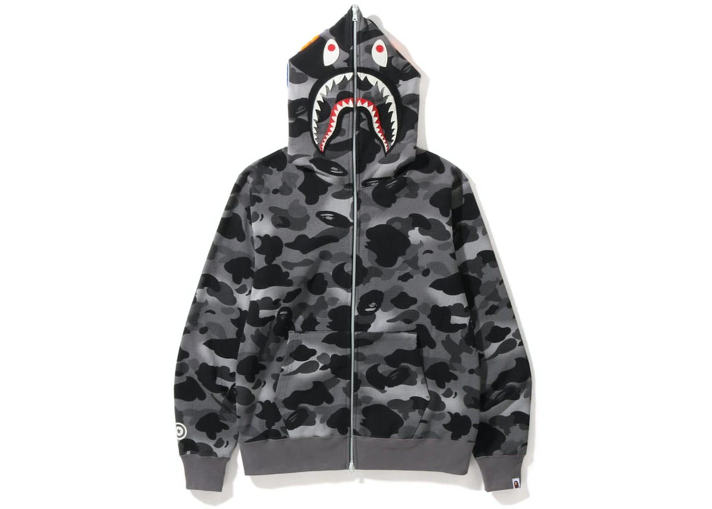 BAPE Grid Camo Shark Full Zip Hoodie Black 1 BAPE Grid Camo Shark Full Zip Hoodie Black
