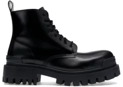 Balenciaga Strike 20mm Lace Up Boot Black