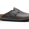 Birkenstock Boston Soft Footbed Oiled Leather Iron Grey