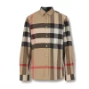 Burberry Check Stretch Cotton Poplin Shirt Archive Beige