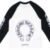 Chrome Hearts Horseshoe Baseball Shirt White/Black
