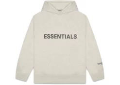 FEAR OF GOD ESSENTIALS 3D Silicon Applique Pullover Hoodie Oatmeal Heather