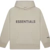 Fear Of God Essentials Pullover Hoodie Applique Logo Olive/Khaki