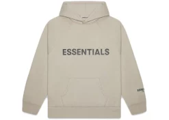 Fear Of God Essentials Pullover Hoodie Applique Logo Olive/Khaki