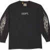 Gallery Dept. Flames L/S T-Shirt Black