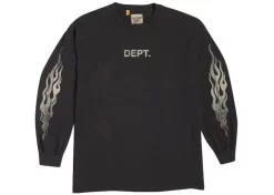 Gallery Dept. Flames L/S T-Shirt Black