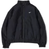 Nike Solo Swoosh Satin Bomber Jacket Black Kumquat