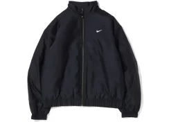 Nike Solo Swoosh Satin Bomber Jacket Black Kumquat