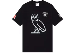 OVO X NFL Las Vegas Raiders OG Owl T-Shirt Black