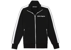 Palm Angels Chest Logo-Print Track Jacket Black