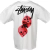 Stussy Fuzzy Dice Tee White