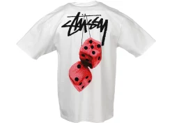 Stussy Fuzzy Dice Tee White