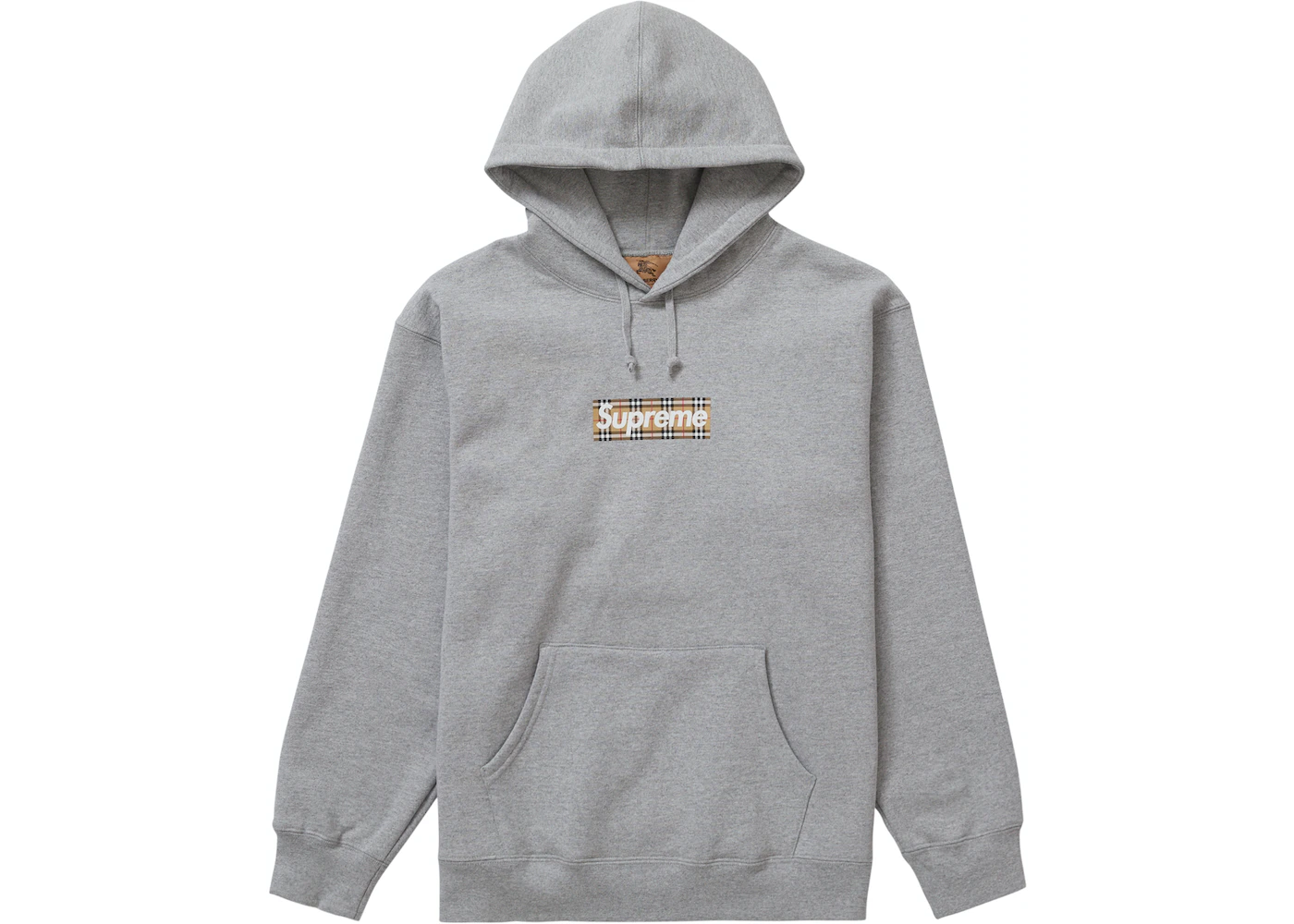 Supreme Burberry Box Logo Hooded Sweatshirt Heather Grey 1 Supreme Burberry Box Logo Hooded Sweatshirt Heather Grey