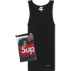 Supreme Hanes Tagless Tank Tops (3 Pack) Black