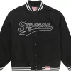 Supreme Mitchell & Ness Doughboy Twill Varsity Jacket Black