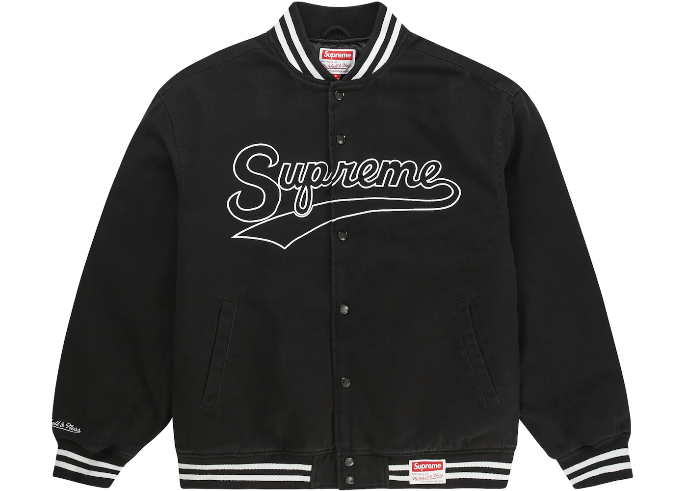 Supreme Mitchell & Ness Doughboy Twill Varsity Jacket Black 1 Supreme Mitchell & Ness Doughboy Twill Varsity Jacket Black