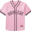 Supreme Mitchell & Ness Satin Baseball Jersey Pink