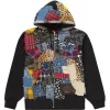 Supreme Patchwork Zip Up Hooded Sweatshirt Black