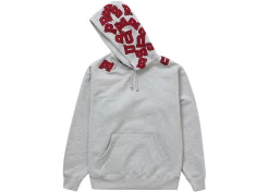 Supreme Scattered Appliqué Hooded Sweatshirt Heather Grey