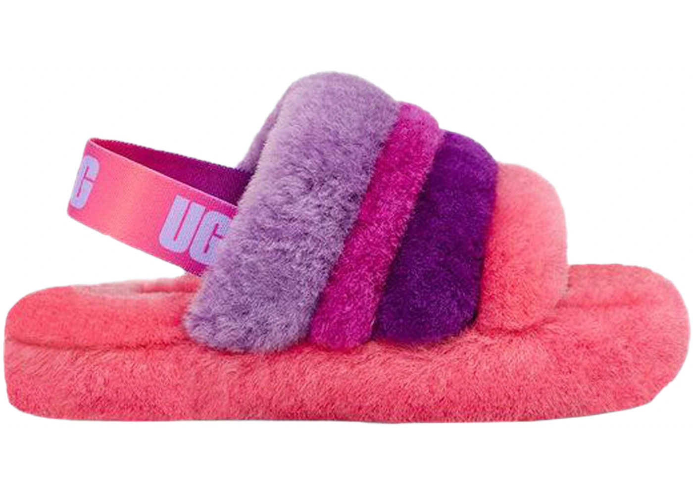 UGG Fluff Yeah Slide Pink Purple Rainbow (Kids) 1 UGG Fluff Yeah Slide Pink Purple Rainbow (Kids)